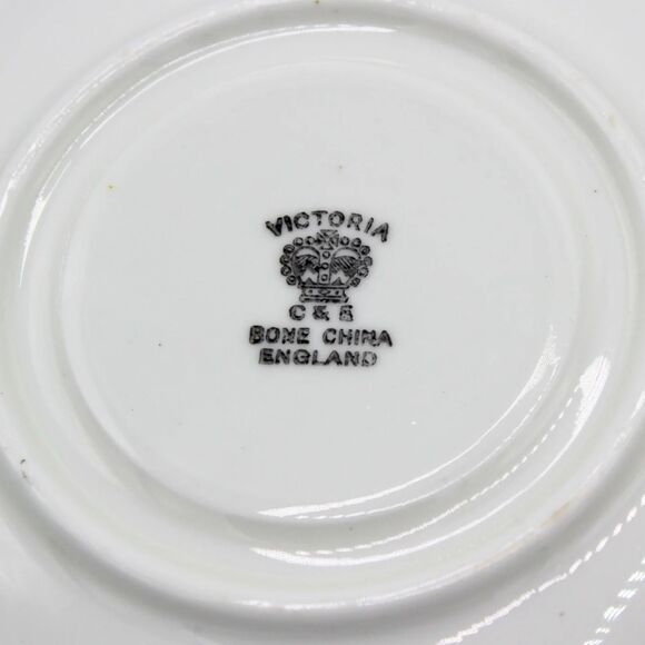 Vintage Victoria C&E Bone China Teacup & Saucer Pink Bubble Pattern Gold Gilt - Picture 6 of 6